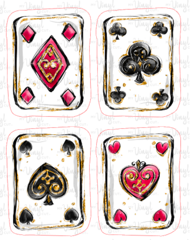 Sticker 21K Alice in Wonderland set of 4 Playing Cards