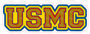 Sticker | USMC2 | Waterproof Vinyl Sticker | White | Clear | Permanent | Removable | Window Cling | Glitter | Holographic