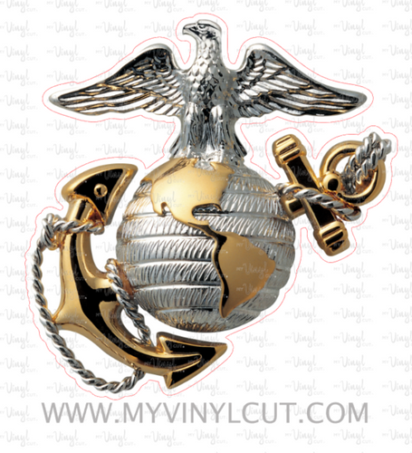 Sticker | USMC1 | Waterproof Vinyl Sticker | White | Clear | Permanent | Removable | Window Cling | Glitter | Holographic