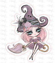 Load image into Gallery viewer, Sticker  | 20B3 Halloween Girl Dark Skin | Waterproof Vinyl Sticker | White | Clear | Permanent | Removable | Window Cling | Glitter | Holographic