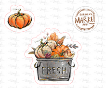 Load image into Gallery viewer, Sticker 28K Fall Market Bucket full of fruit and vegetables