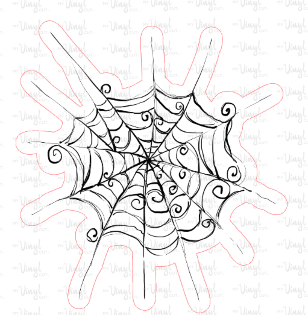 Sticker | 20-I Halloween Spider Web | Waterproof Vinyl Sticker | White | Clear | Permanent | Removable | Window Cling | Glitter | Holographic