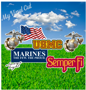 Yard Art Flair Marines Military 7 pc Set USMC Lawn Lettering PURCHASE Outdoor Party Decorations *LICENSED