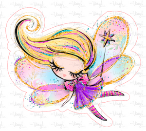 Sticker | 12B3 | Colorful Fairy Lt Hair | Waterproof Vinyl Sticker | White | Clear | Permanent | Removable | Window Cling | Glitter | Holographic