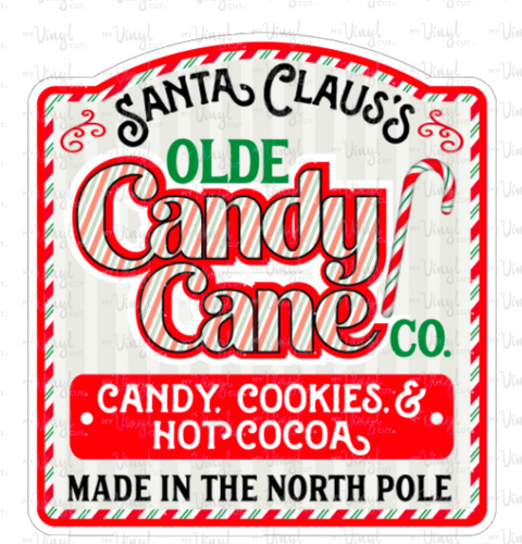 Sticker (#26G) Santa Claus's Olde Candy Cane Co.