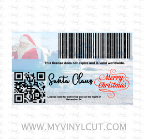 Santa License | Santa Sleigh License | Lost Drivers License | Christmas Decorations | Christmas Eve Tradition