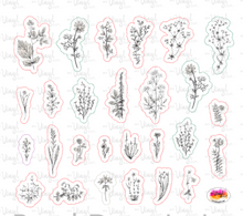 Load image into Gallery viewer, Sticker Sheet WILDFLOWERS Half Sheet