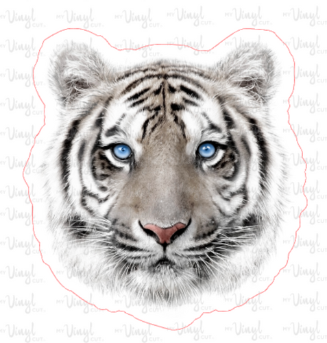 Sticker | 24N | White Tiger | Waterproof Vinyl Sticker | White | Clear | Permanent | Removable | Window Cling | Glitter | Holographic
