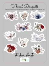 Load image into Gallery viewer, Sticker Sheet 50 Set of little planner stickers Floral Bouquets