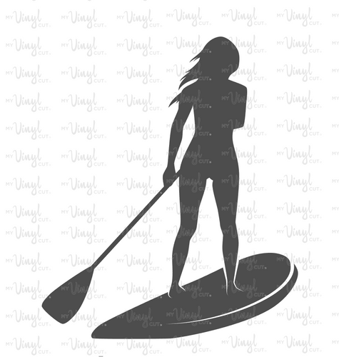 Vinyl Decal Female Stand up Paddle boarder