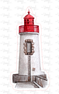 White Lighthouse with Red Top