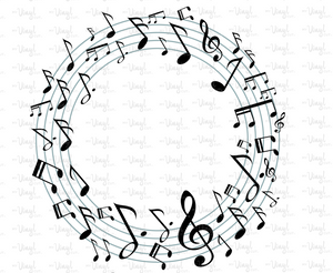Waterslide Decal Music Note Circle Frame