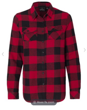 Load image into Gallery viewer, Burnside Ladies Red and Black Buffalo Plaid Button Up Flannel