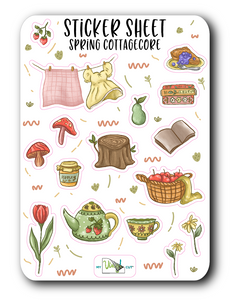 Sticker Sheet 77 Set of little planner stickers Spring Cottagecore