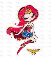 Load image into Gallery viewer, Sticker | 66C | SUPER HERO GIRL | Waterproof Vinyl Sticker | White | Clear | Permanent | Removable | Window Cling | Glitter | Holographic