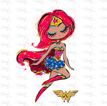 Load image into Gallery viewer, Sticker | 66F | SUPER HERO GIRL | Waterproof Vinyl Sticker | White | Clear | Permanent | Removable | Window Cling | Glitter | Holographic