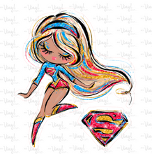 Load image into Gallery viewer, Sticker | 66K | SUPER HERO GIRL | Waterproof Vinyl Sticker | White | Clear | Permanent | Removable | Window Cling | Glitter | Holographic