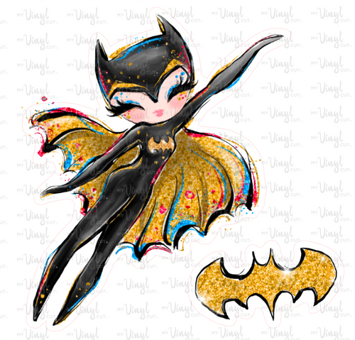 Sticker | 65O | SUPER HERO GIRL | Waterproof Vinyl Sticker | White | Clear | Permanent | Removable | Window Cling | Glitter | Holographic