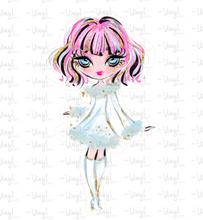 Load image into Gallery viewer, Sticker | 69D | Rainbow Girl | Waterproof Vinyl Sticker | White | Clear | Permanent | Removable | Window Cling | Glitter | Holographic