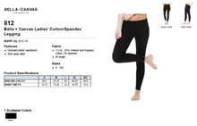 Load image into Gallery viewer, Bella Canvas Ladies Cotton Spandex Legging
