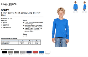 Bella Canvas Youth Jersey Long Sleeve