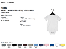 Load image into Gallery viewer, Bella Canvas Infant Jersey Short Sleeve One Piece