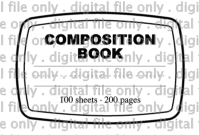 Digital File Composition Notebook label back to school