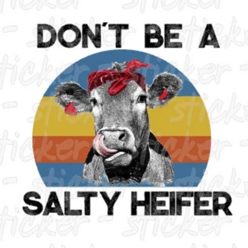 Waterslide Decal 13C Don't Be A Salty Heifer