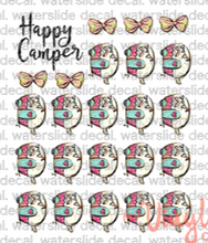 Load image into Gallery viewer, Waterslide Sheet of Decals CAMPER Theme
