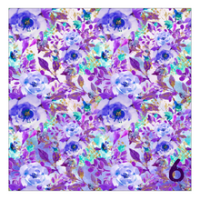 Load image into Gallery viewer, Printed HTV LAVENDER &amp; TEAL FLOWERS Patterned Heat Transfer Vinyl 12 x 12 inch sheet