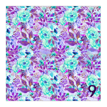 Load image into Gallery viewer, Printed Adhesive Vinyl LAVENDER &amp; TEAL FLOWERS Pattern 12 x 12 inch sheet
