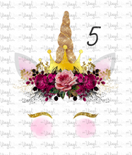 Load image into Gallery viewer, Waterslide Decal Crowned Unicorn Faces 6 to choose from PICK ONE OR ALL