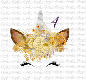 Waterslide Decal Gold Crowned Unicorn Faces 12 to choose from PICK ONE