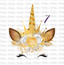 Load image into Gallery viewer, Waterslide Decal Gold Crowned Unicorn Faces 12 to choose from PICK ONE