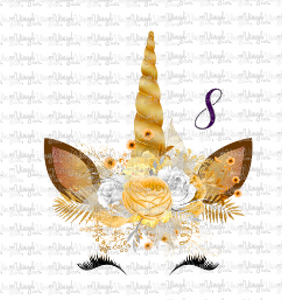 Waterslide Decal Gold Crowned Unicorn Faces 12 to choose from PICK ONE