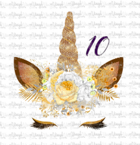 Waterslide Decal Gold Crowned Unicorn Faces 12 to choose from PICK ONE