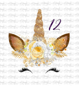 Waterslide Decal Gold Crowned Unicorn Faces 12 to choose from PICK ONE