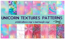 Load image into Gallery viewer, Printed HTV UNICORN TEXTURES Patterned Vinyl 12 x 12&quot; sheet