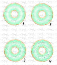 Load image into Gallery viewer, Waterslide Decal Pastel Mint Green Donut PACK OF 6