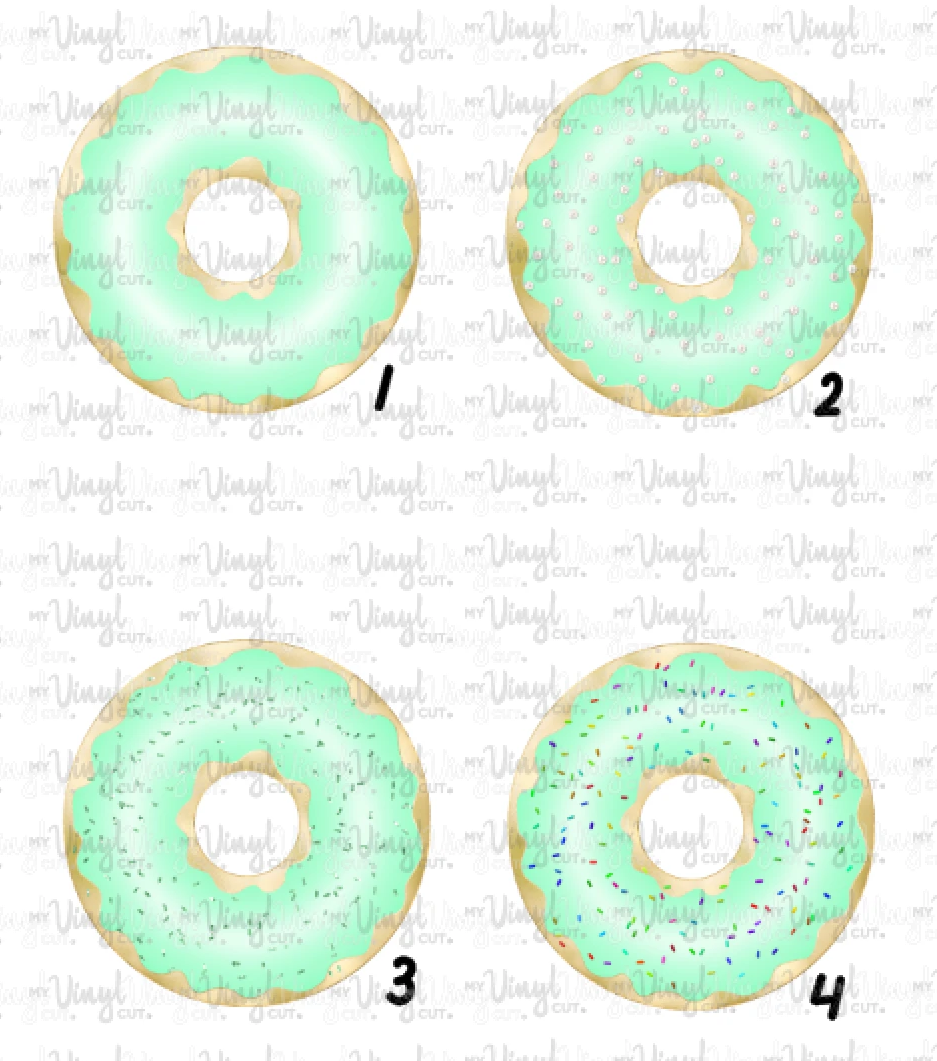 Waterslide Decal Pastel Mint Green Donut PACK OF 6