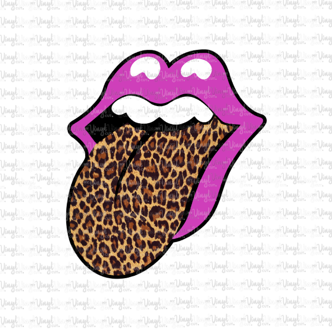 Digital File Mouth Lips Tongue Pink Leopard