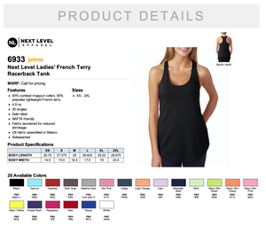 Next Level Ladies' French Terry Racerback Tank