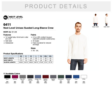 Load image into Gallery viewer, Next Level Unisex Sueded Long Sleeve Crew
