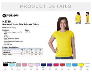 Next Level Youth Girls' Princess T Shirt