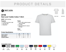 Load image into Gallery viewer, Next Level Toddler Cotton T Shirt