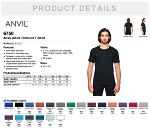 Anvil Adult Triblend T Shirt