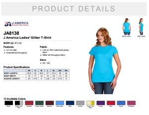 J America Ladies' Glitter T Shirt