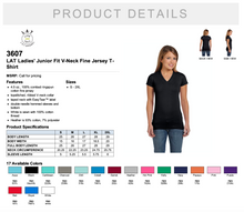 Load image into Gallery viewer, LAT Ladies&#39; Junior Fit V Neck Fine Jersey T Shirt