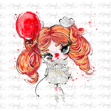 Load image into Gallery viewer, Waterslide Decal 24P Cute Girl Clown with Red Balloon