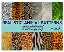 Load image into Gallery viewer, Printed HTV REALISTIC ANIMAL PRINTS Pattern Heat Transfer Vinyl 12 x 12 sheet